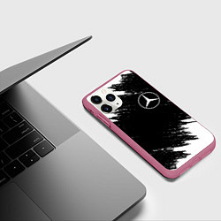 Чехол iPhone 11 Pro матовый MERCEDES, цвет: 3D-малиновый — фото 2