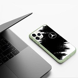 Чехол iPhone 11 Pro матовый MERCEDES, цвет: 3D-салатовый — фото 2