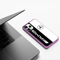 Чехол iPhone 11 Pro матовый MERCEDES AMG, цвет: 3D-фиолетовый — фото 2