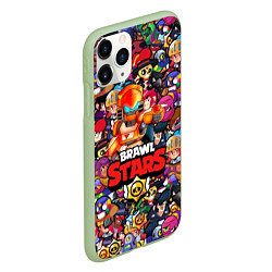 Чехол iPhone 11 Pro матовый BRAWL STARS:MAX, цвет: 3D-салатовый — фото 2