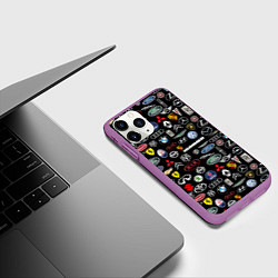 Чехол iPhone 11 Pro матовый ЛОГОТИПЫ АВТО БРЕНДОВ, цвет: 3D-фиолетовый — фото 2