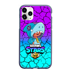 Чехол iPhone 11 Pro матовый Brawl stars leon shark, цвет: 3D-серый