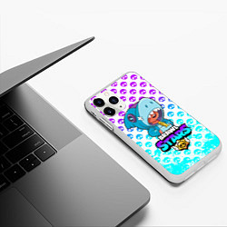 Чехол iPhone 11 Pro матовый Brawl stars leon shark, цвет: 3D-белый — фото 2