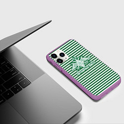 Чехол iPhone 11 Pro матовый Пограничные Войска, цвет: 3D-фиолетовый — фото 2