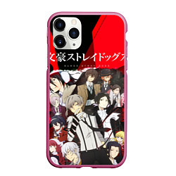 Чехол iPhone 11 Pro матовый Bungou Stray Dogs, цвет: 3D-малиновый