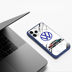 Чехол iPhone 11 Pro матовый Volkswagen, цвет: 3D-тёмно-синий — фото 2