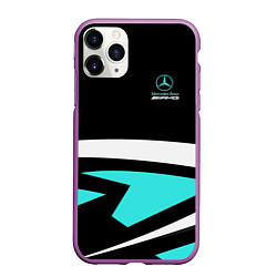Чехол iPhone 11 Pro матовый Mercedes-AMG, цвет: 3D-фиолетовый
