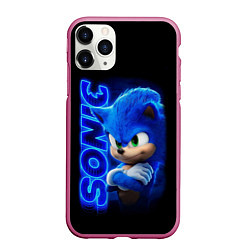 Чехол iPhone 11 Pro матовый SONIC, цвет: 3D-малиновый