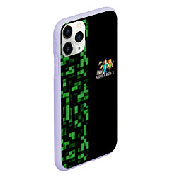 Чехол iPhone 11 Pro матовый MINECRAFT, цвет: 3D-светло-сиреневый — фото 2