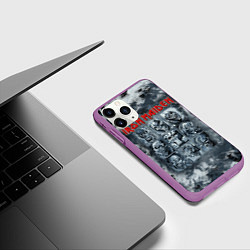 Чехол iPhone 11 Pro матовый Iron Maiden, цвет: 3D-фиолетовый — фото 2