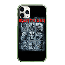 Чехол iPhone 11 Pro матовый Iron Maiden, цвет: 3D-салатовый