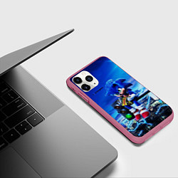Чехол iPhone 11 Pro матовый SONIC, цвет: 3D-малиновый — фото 2