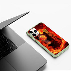 Чехол iPhone 11 Pro матовый Iron Maiden, цвет: 3D-салатовый — фото 2