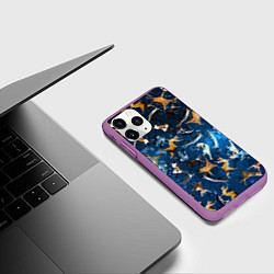 Чехол iPhone 11 Pro матовый Космические коты, цвет: 3D-фиолетовый — фото 2