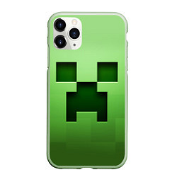 Чехол iPhone 11 Pro матовый MINECRAFT, цвет: 3D-салатовый