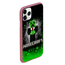 Чехол iPhone 11 Pro матовый MINECRAFT, цвет: 3D-малиновый — фото 2