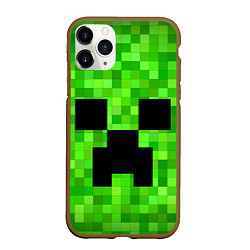 Чехол iPhone 11 Pro матовый MINECRAFT, цвет: 3D-коричневый