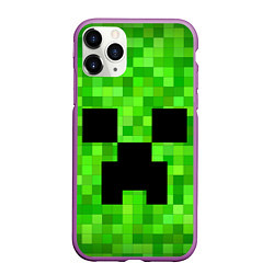 Чехол iPhone 11 Pro матовый MINECRAFT, цвет: 3D-фиолетовый