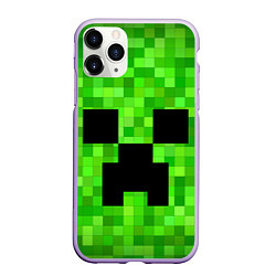 Чехол iPhone 11 Pro матовый MINECRAFT, цвет: 3D-светло-сиреневый