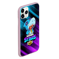 Чехол iPhone 11 Pro матовый BRAWL STARS LEON SHARK, цвет: 3D-розовый — фото 2