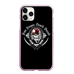 Чехол iPhone 11 Pro матовый Five Finger Death Punch, цвет: 3D-розовый