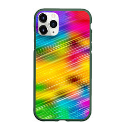 Чехол iPhone 11 Pro матовый Радужный звездопад, цвет: 3D-темно-зеленый