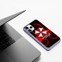 Чехол iPhone 11 Pro матовый Umbrella Corp, цвет: 3D-светло-сиреневый — фото 2