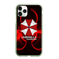 Чехол iPhone 11 Pro матовый Umbrella Corp, цвет: 3D-салатовый