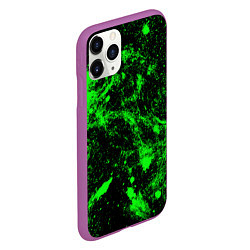 Чехол iPhone 11 Pro матовый Зелёная краска, цвет: 3D-фиолетовый — фото 2