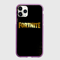Чехол iPhone 11 Pro матовый FORTNITE, цвет: 3D-фиолетовый