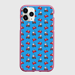 Чехол iPhone 11 Pro матовый Поросенок Пётр, цвет: 3D-малиновый