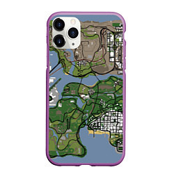 Чехол iPhone 11 Pro матовый San andreas, цвет: 3D-фиолетовый