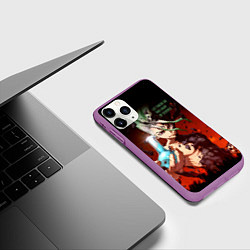 Чехол iPhone 11 Pro матовый Доктор Стоун, цвет: 3D-фиолетовый — фото 2