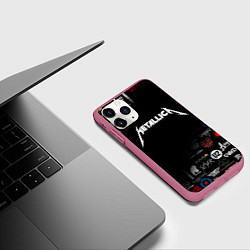 Чехол iPhone 11 Pro матовый Metallica, цвет: 3D-малиновый — фото 2