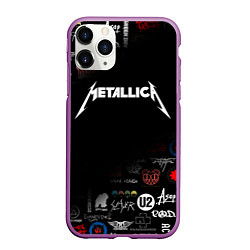 Чехол iPhone 11 Pro матовый Metallica, цвет: 3D-фиолетовый