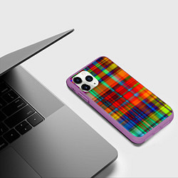 Чехол iPhone 11 Pro матовый Радужная сетка, цвет: 3D-фиолетовый — фото 2