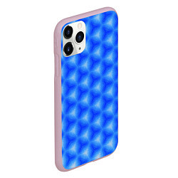Чехол iPhone 11 Pro матовый Синие соты, цвет: 3D-розовый — фото 2