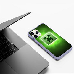 Чехол iPhone 11 Pro матовый MINECRAFT, цвет: 3D-светло-сиреневый — фото 2