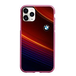 Чехол iPhone 11 Pro матовый BMW, цвет: 3D-малиновый