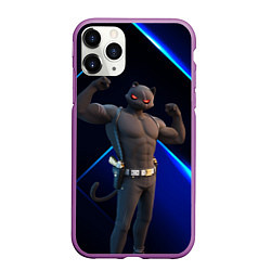 Чехол iPhone 11 Pro матовый Fortnite Meowscles Shadow, цвет: 3D-фиолетовый