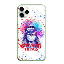 Чехол iPhone 11 Pro матовый STRANGER THINGS, цвет: 3D-салатовый