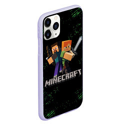 Чехол iPhone 11 Pro матовый MINECRAFT, цвет: 3D-светло-сиреневый — фото 2