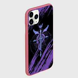 Чехол iPhone 11 Pro матовый Стальной алхимик, цвет: 3D-малиновый — фото 2