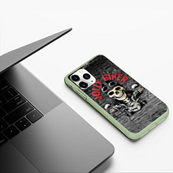 Чехол iPhone 11 Pro матовый Веселый байкер, цвет: 3D-салатовый — фото 2