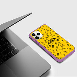 Чехол iPhone 11 Pro матовый Пошлая Молли Смайлики, цвет: 3D-фиолетовый — фото 2