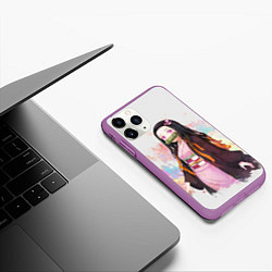 Чехол iPhone 11 Pro матовый KIMETSU NO YAIBA, цвет: 3D-фиолетовый — фото 2