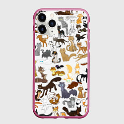 Чехол iPhone 11 Pro матовый Котоколлаж 01, цвет: 3D-малиновый