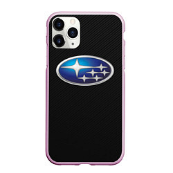 Чехол iPhone 11 Pro матовый SUBARU, цвет: 3D-розовый