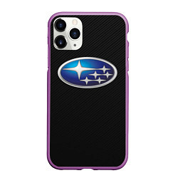 Чехол iPhone 11 Pro матовый SUBARU, цвет: 3D-фиолетовый