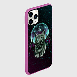 Чехол iPhone 11 Pro матовый КОТ КТУЛХУ, цвет: 3D-фиолетовый — фото 2
